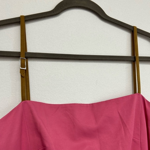 Vintage Doncaster strappy Pink Cotton Dress with Suede Buckle Tank Straps size 2 - Picture 2 of 7